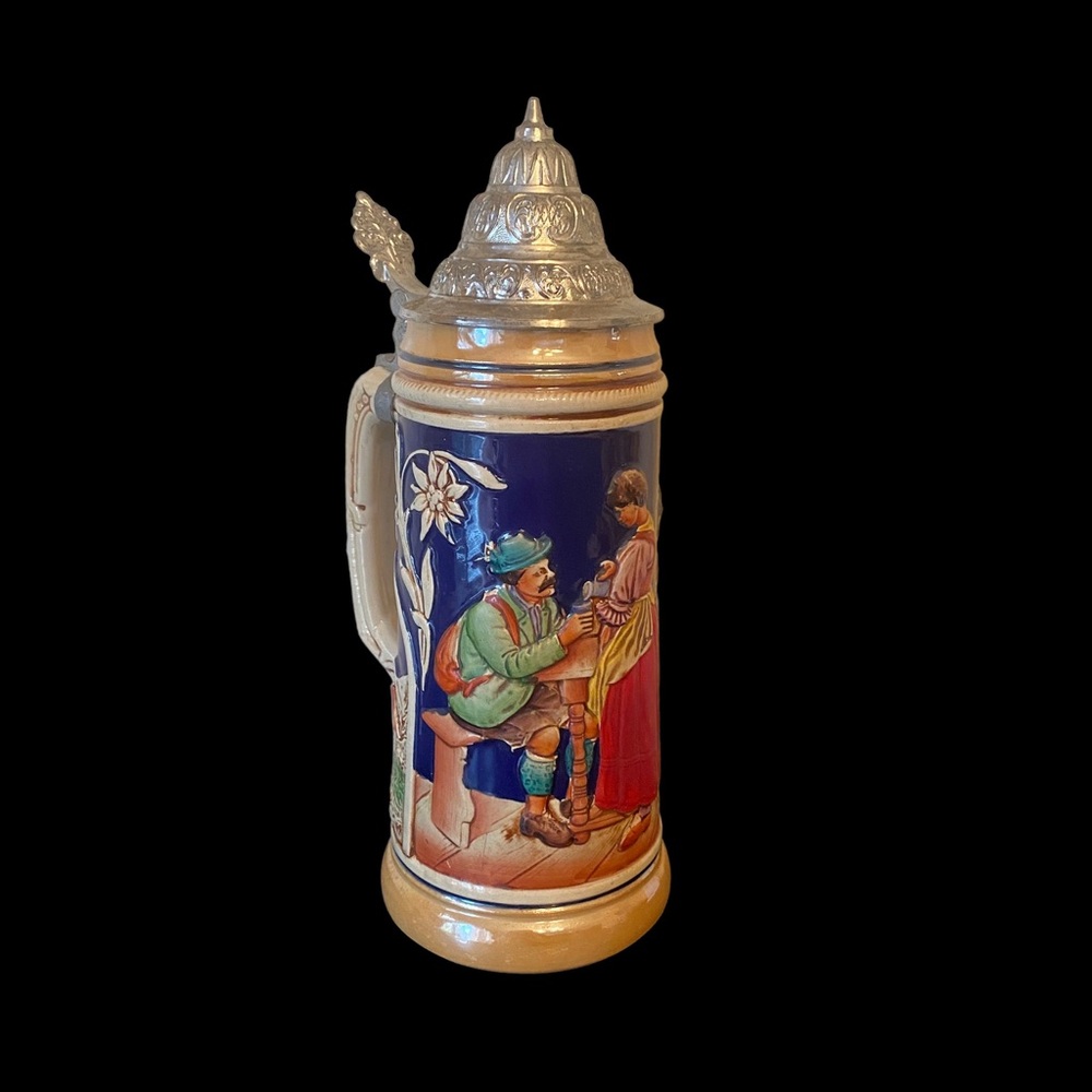 Vintage Western Germany Beer Stein Mug with Lid. DBGM